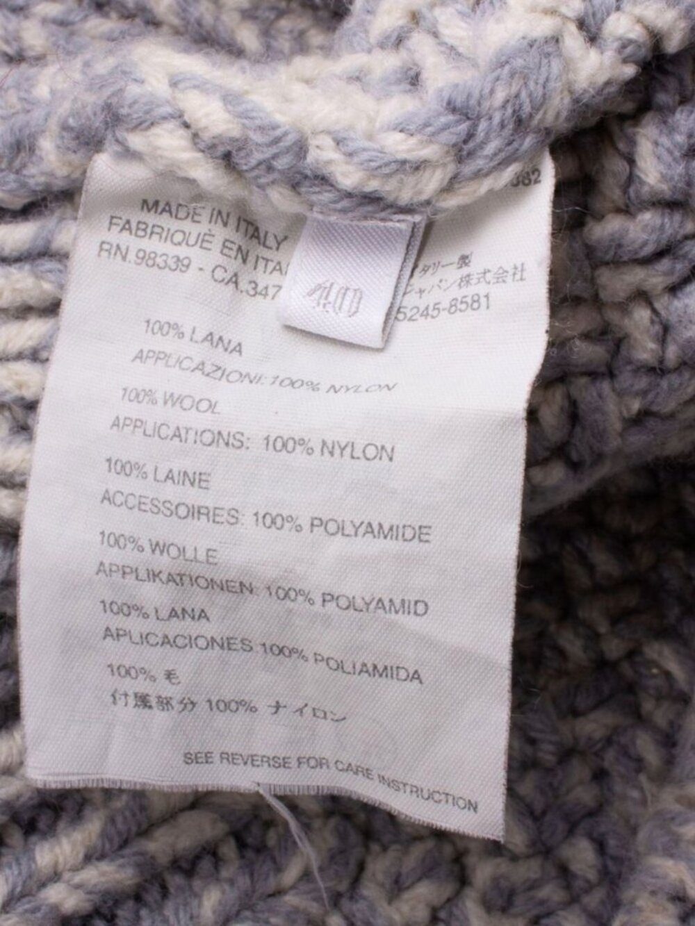PRADA Light Grey Blue Wool Sweater Half-Zip Cropped High Neck Sz IT 40 US S - Picture 8 of 9